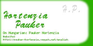 hortenzia pauker business card